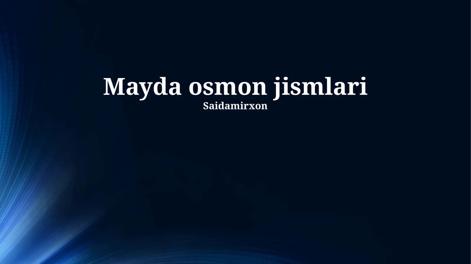 Samoviy jismlar