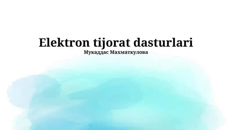 Elektron tijorat dasturlari