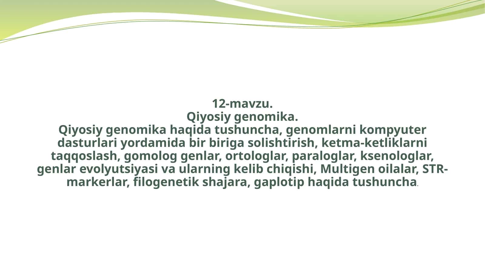 Qiyosiy genomika asoslari