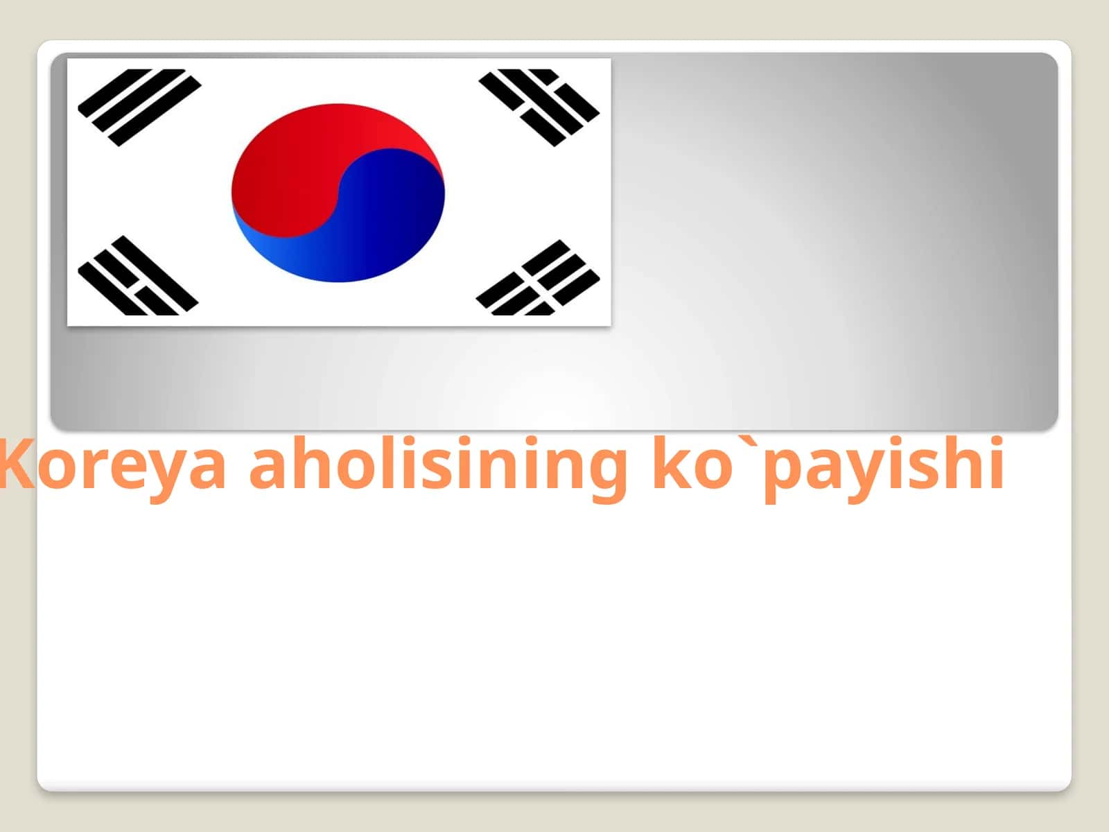 Koreya aholisining ko`payishi