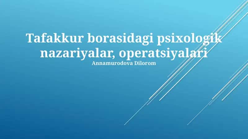 Fikrlashning axborotni qayta ishlash nazariyasi