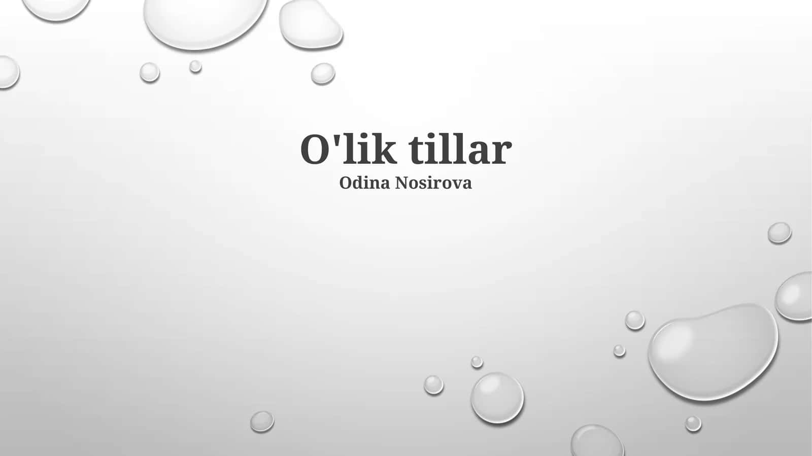 O'lik tillar
