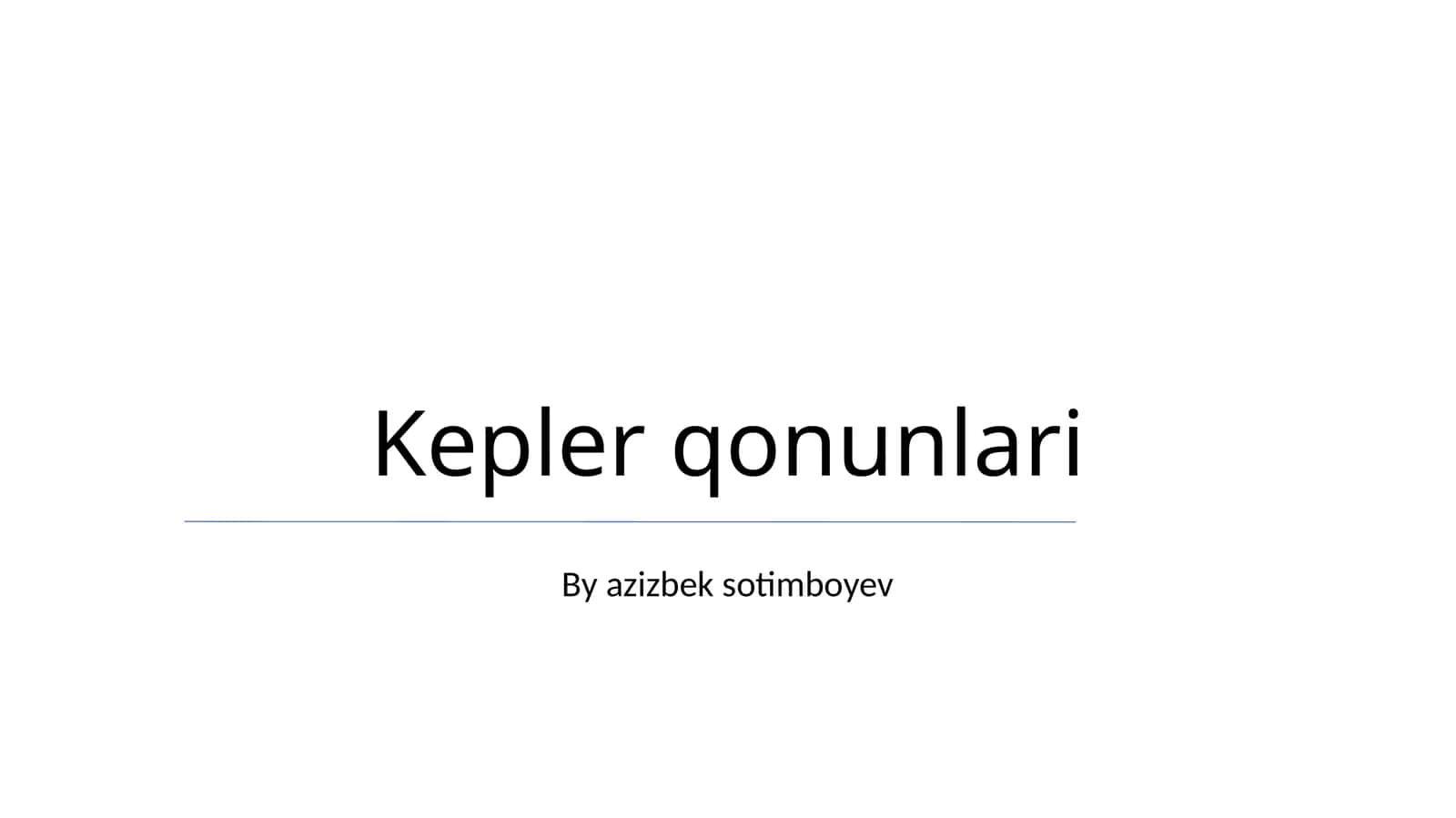 Kepler qonunlari