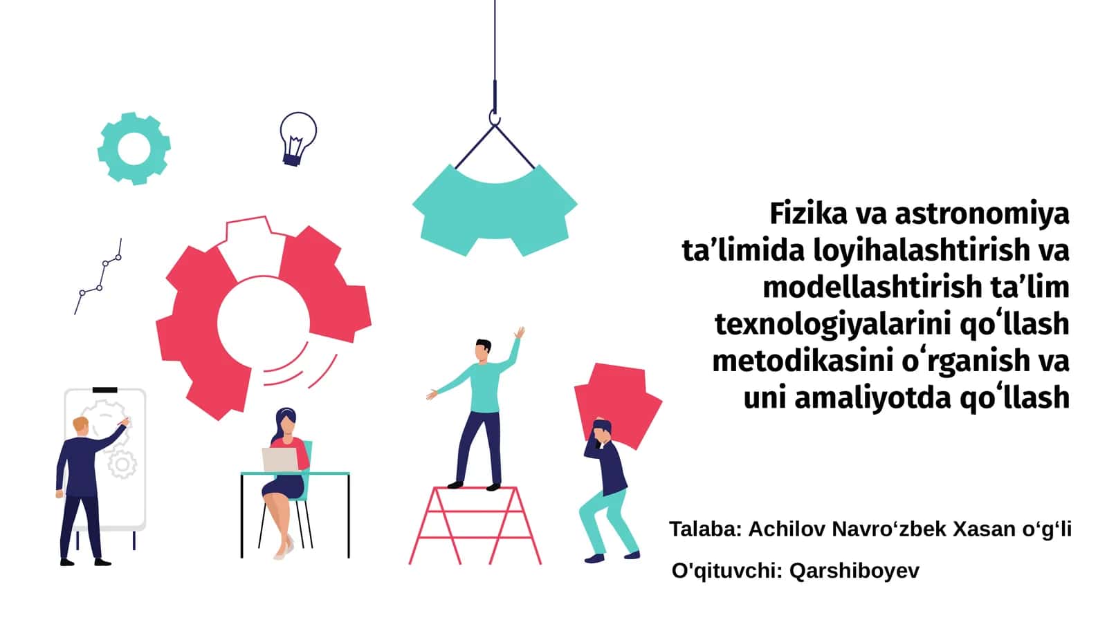 Fizika va astronomiya taʼlimida loyihalashtirish va modellashtirish taʼlim texnologiyalarini qoʻllash metodikasini oʻrganish va uni amaliyotda qoʻllash