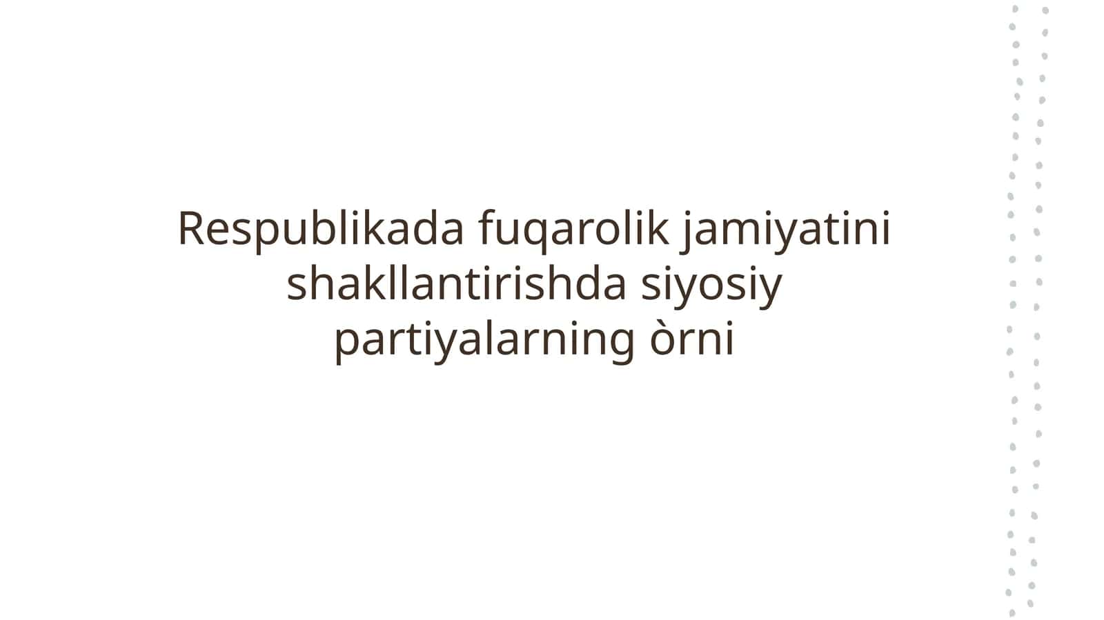 Fuqarolik jamiyatini rivojlantirishning ahamiyati