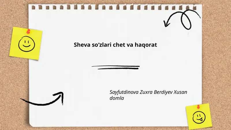Sheva soʻzlari chet va haqorat