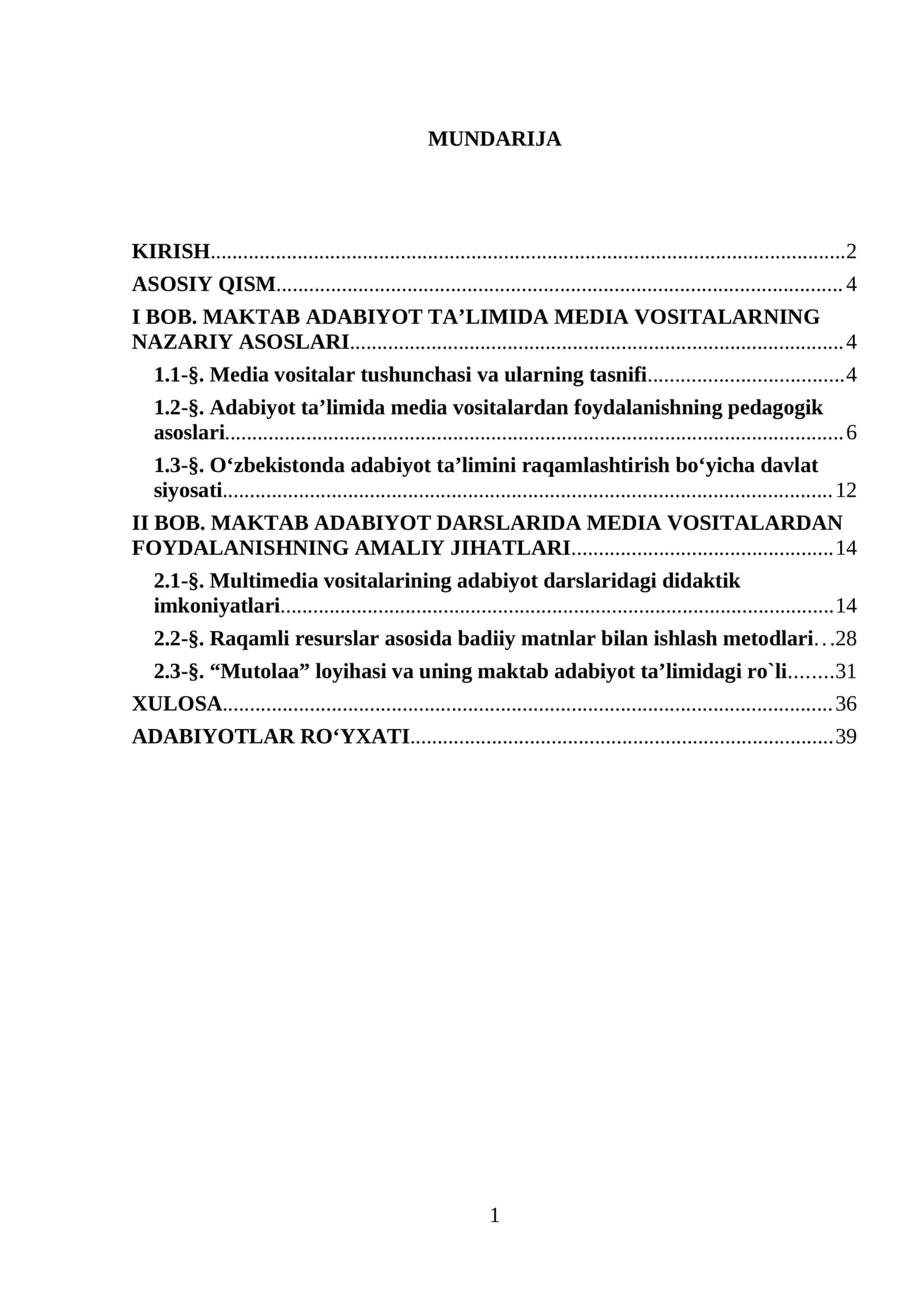 MAKTAB ADABIYOT TAʼLIMIDA MEDIA VOSITALARNING NAZARIY ASOSLARI