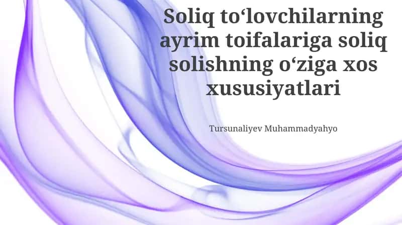 Savdo korxonalari uchun soliqqa tortish