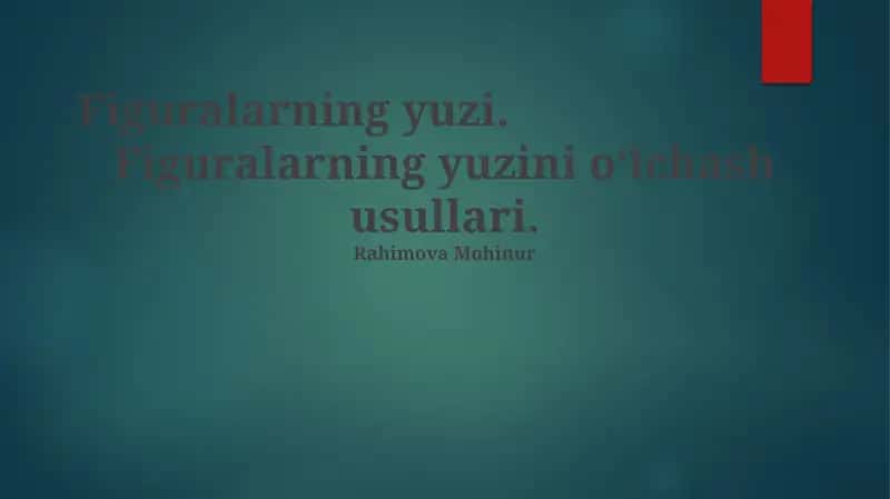 Figuralarning yuzi