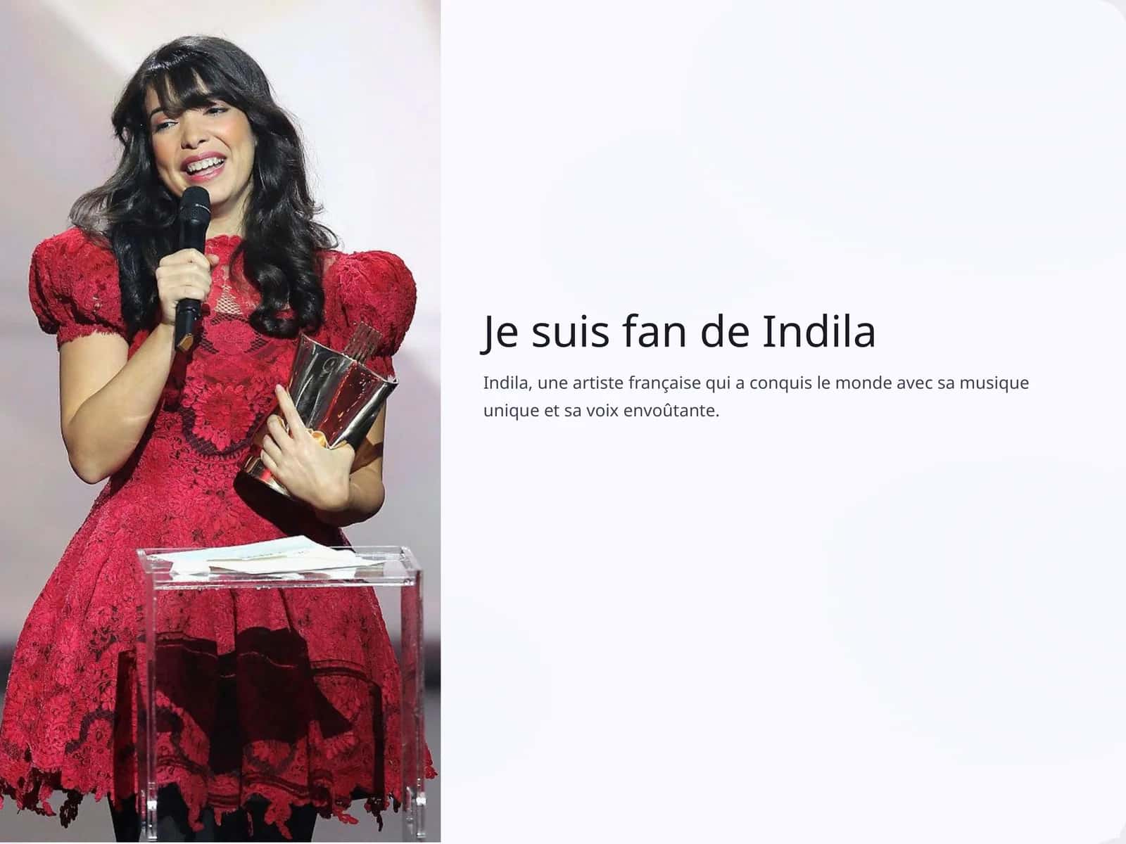 Je suis fan de Indila