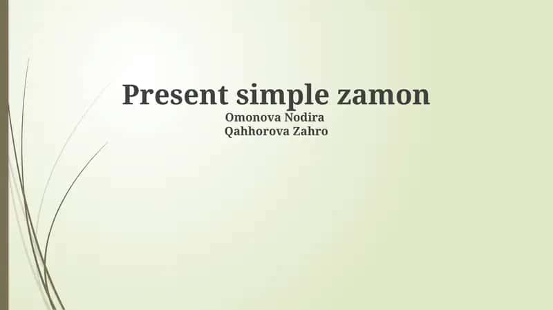Present simple zamon