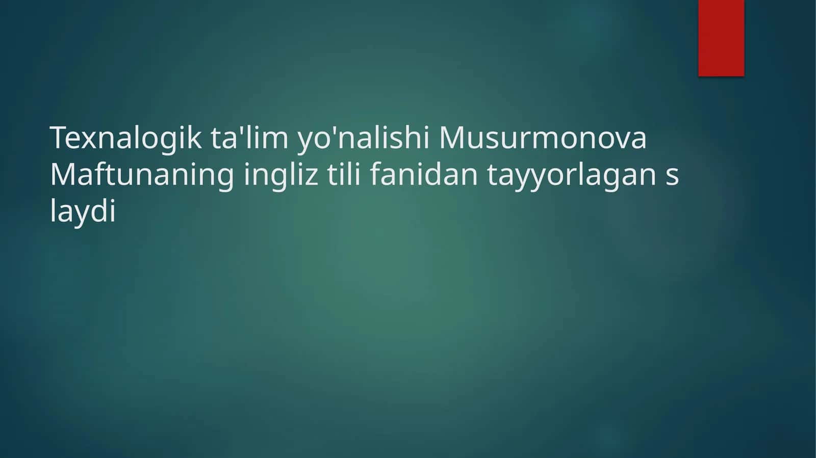 Past Tense (o’tganzamon)
