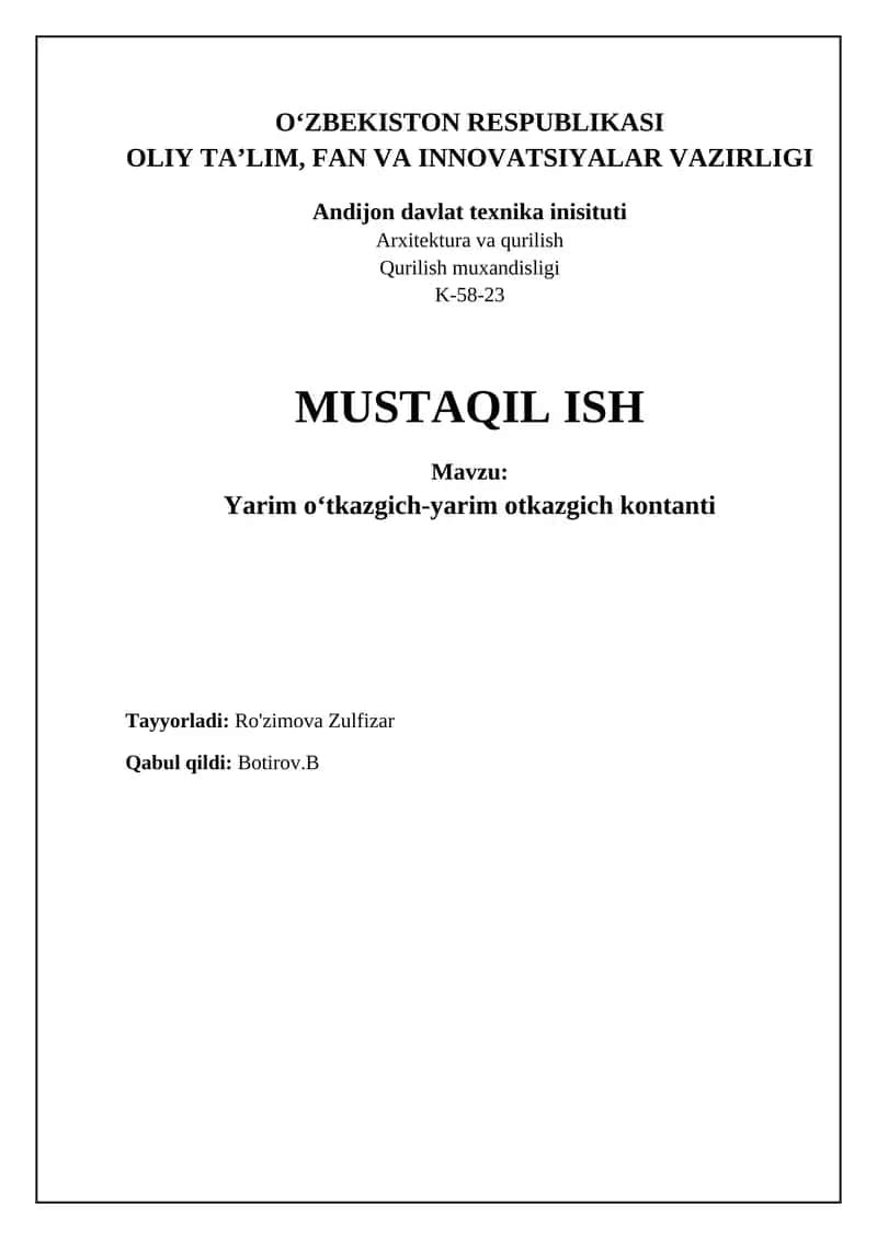 Yarim oʻtkazgich-yarim otkazgich kontanti