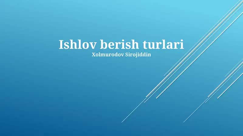 Qayta ishlash turlari