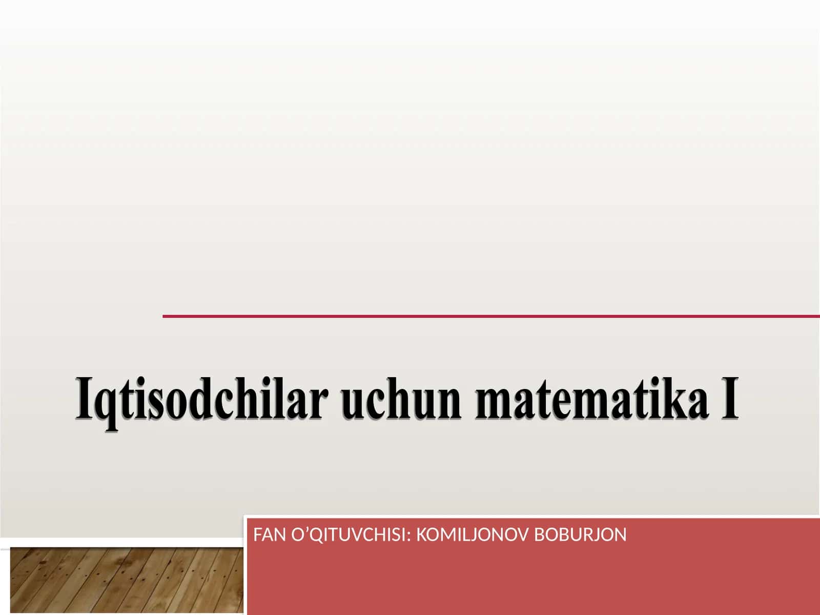 Iqtisodchilar uchun Matematika