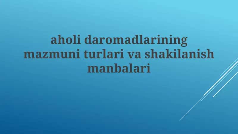 Aholi daromadining taqsimlanishi