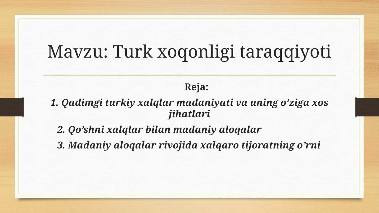 Turk xoqonligi taraqqiyoti