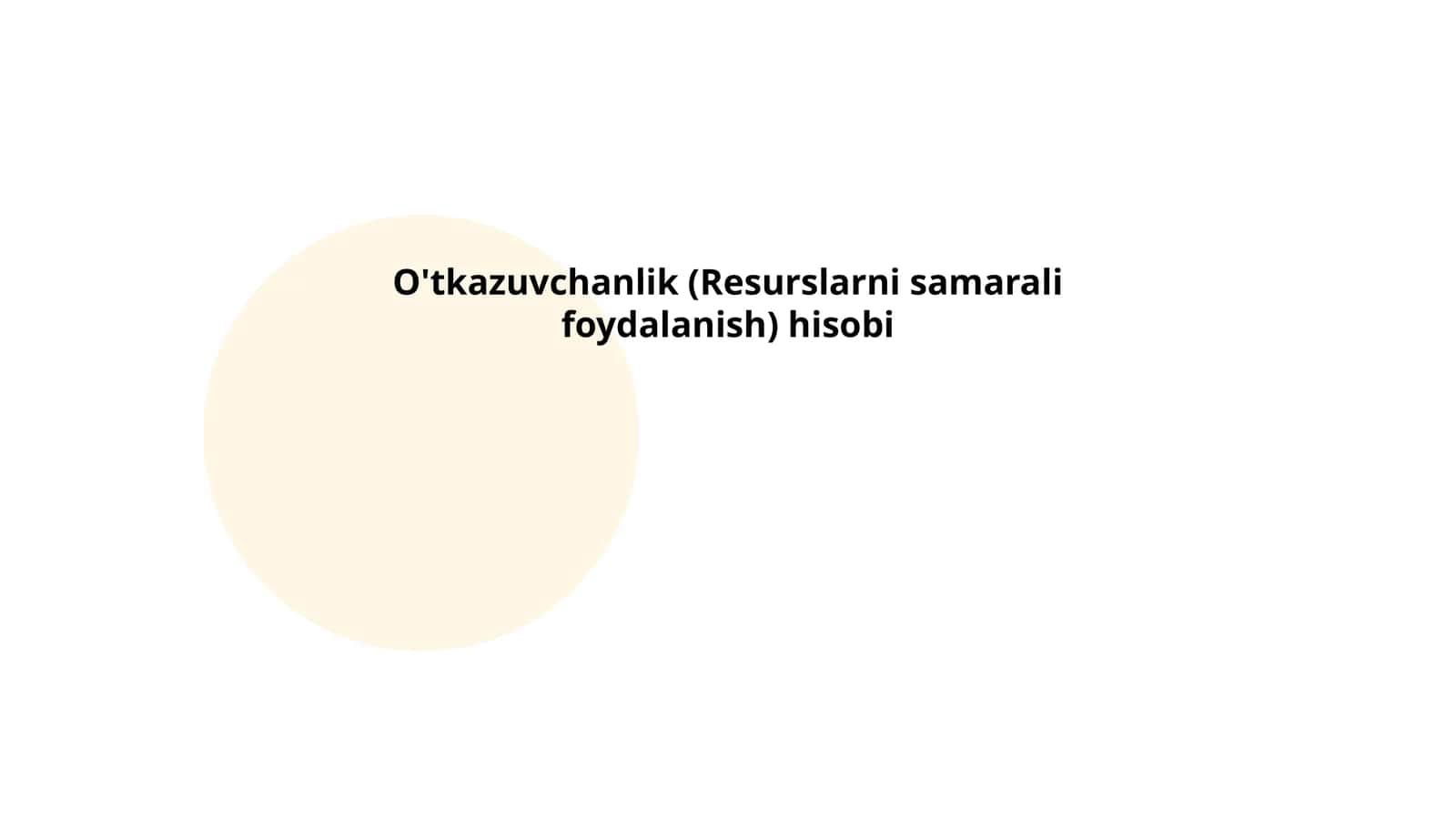 O'tkazuvchanlik (Resurslarni samarali foydalanish) hisobi
