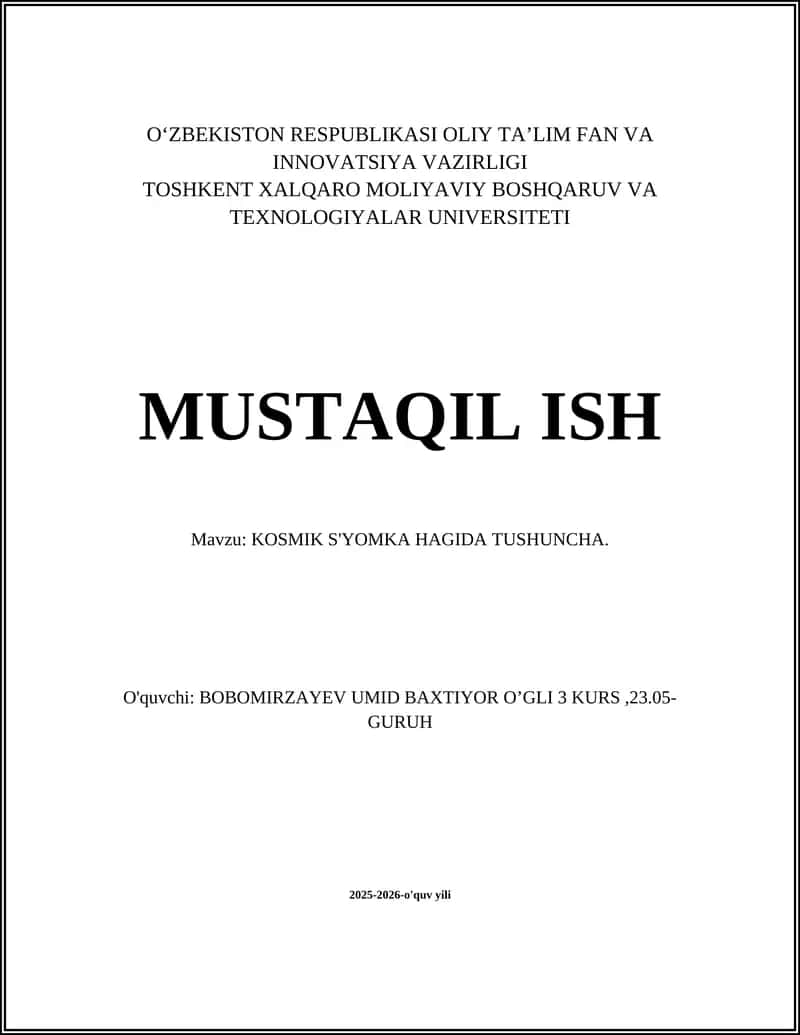Kosmik s'yomka