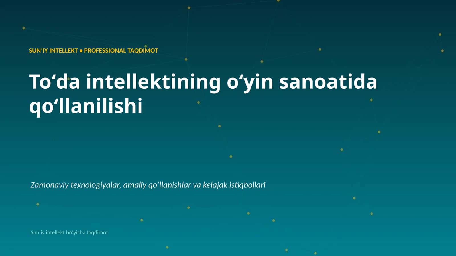 Toʻda intellektining oʻyin sanoatida qoʻllanilishi