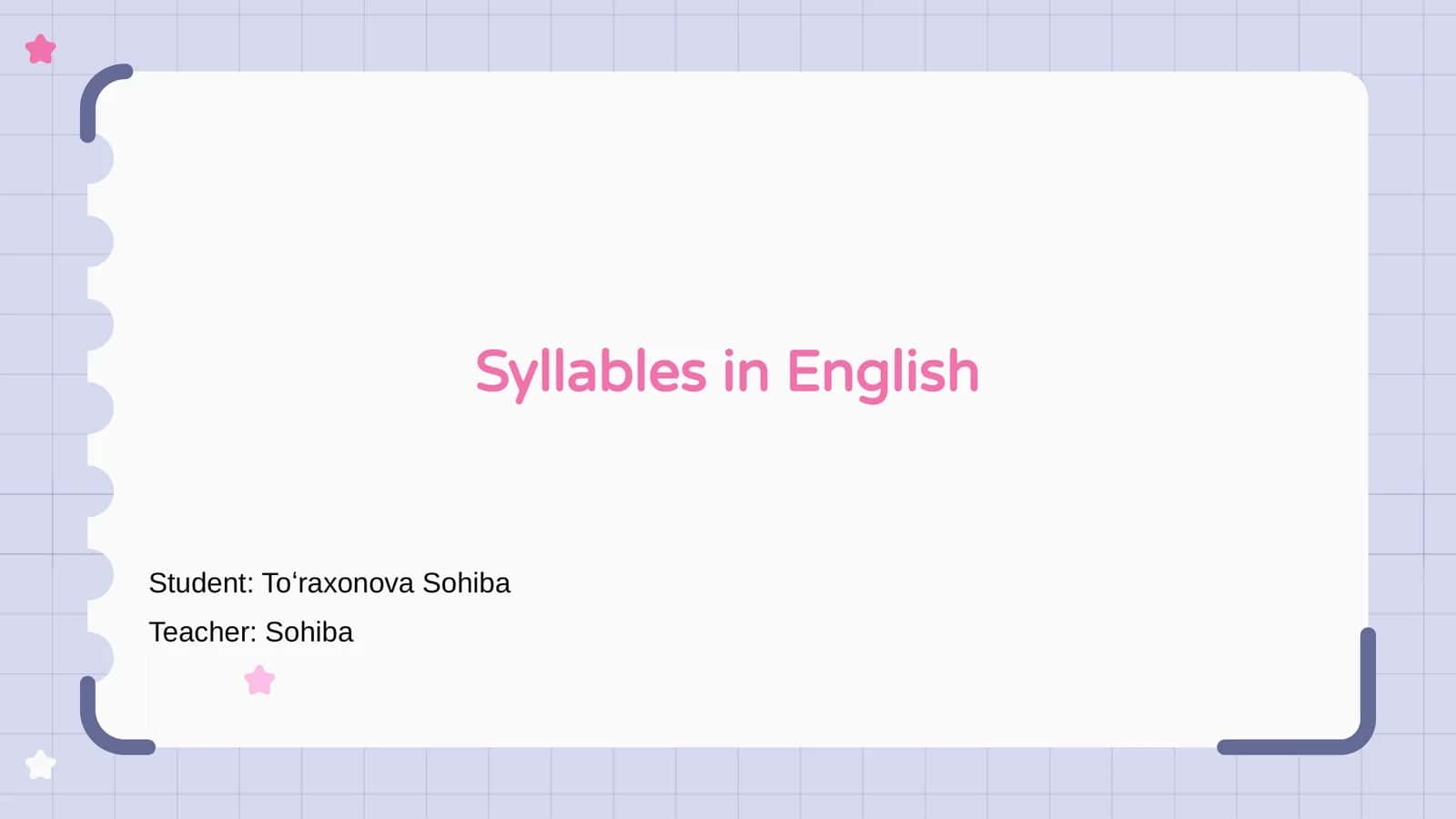 Syllables in English