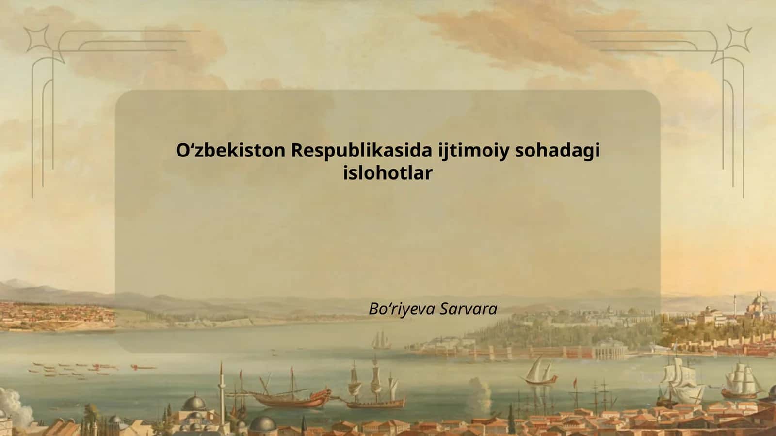 Oʻzbekiston Respublikasida ijtimoiy sohadagi islohotlar