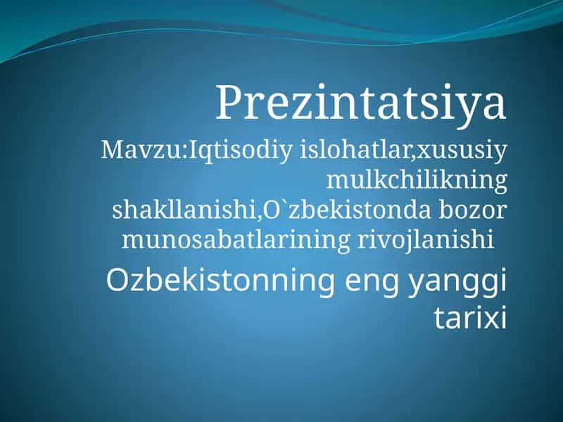 Iqtisodiyotning rivojlanishi