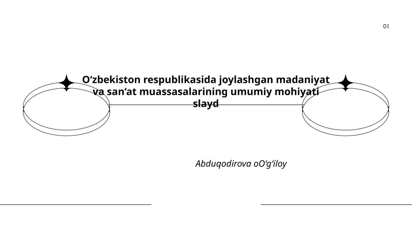 O‘zbekiston respublikasida joylashgan madaniyat va san‘at muassasalarining umumiy mohiyati slayd