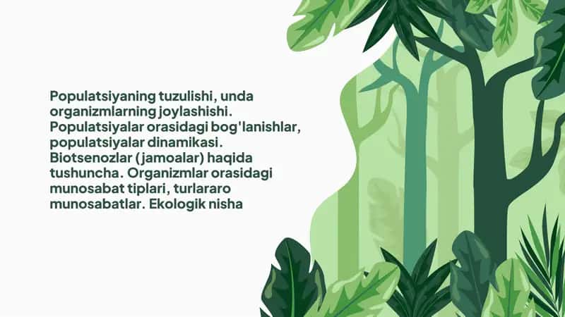 Populatsiya, Biotsenozlar va Ekologik Nishalar