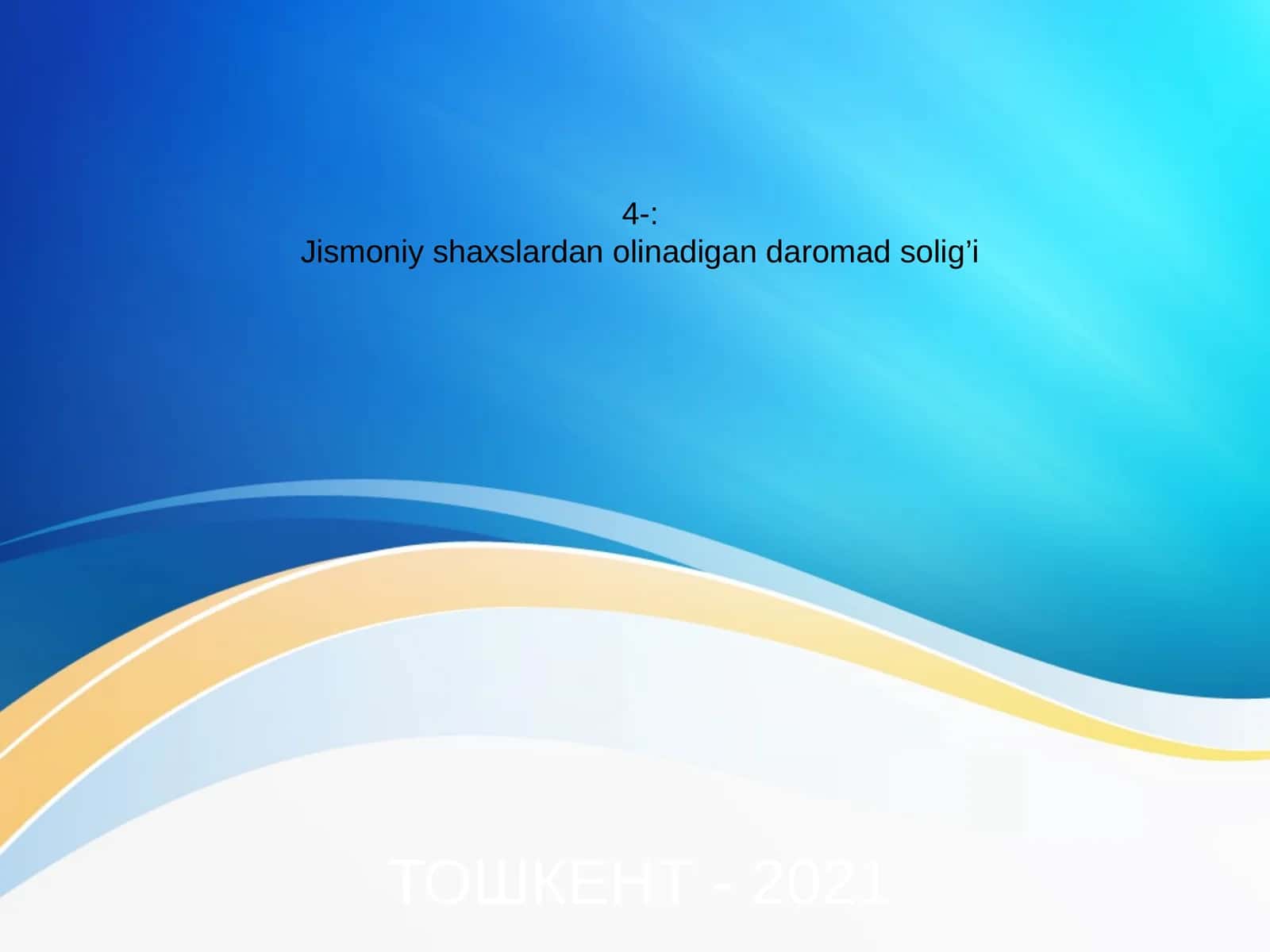 Jismoniy shaxslardan olinadigan daromad solig’i