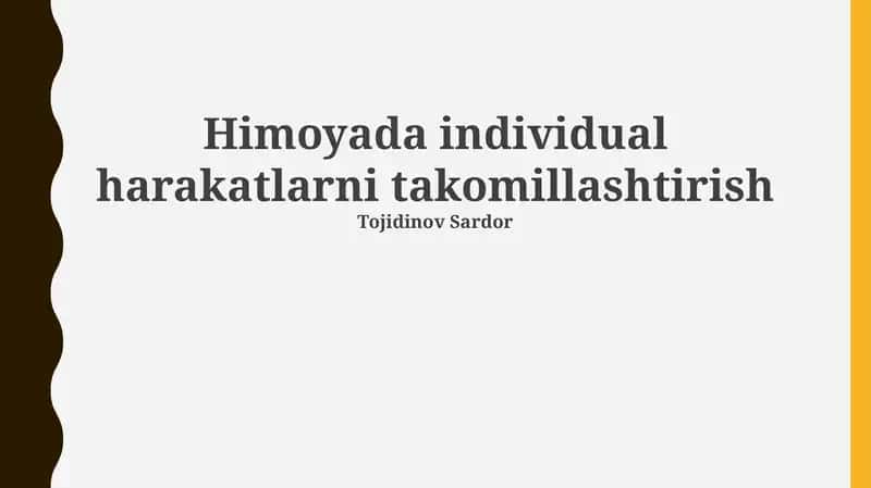 Himoyada individual harakatlarni takomillashtirish