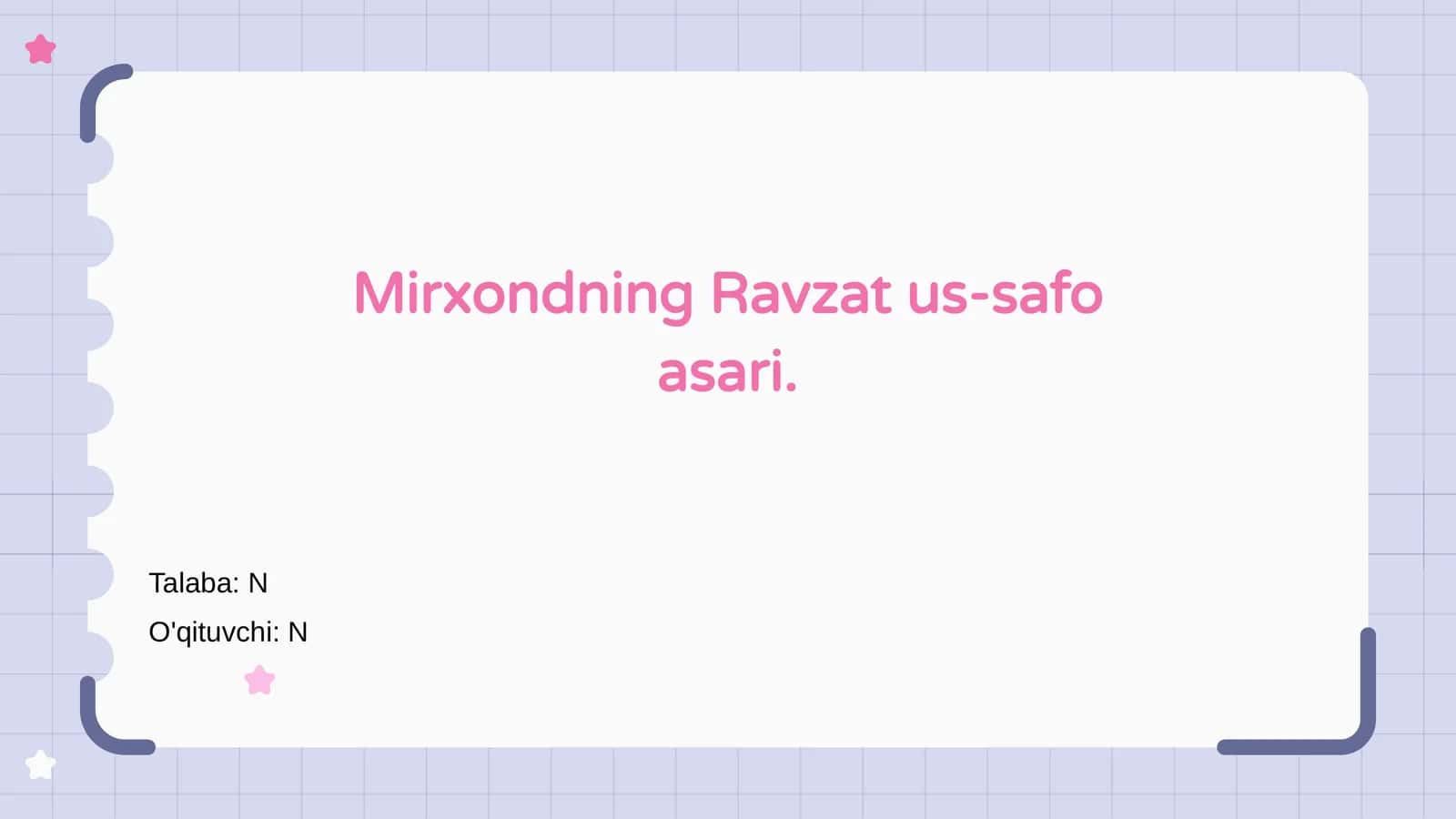 Ravzat us-safo asari