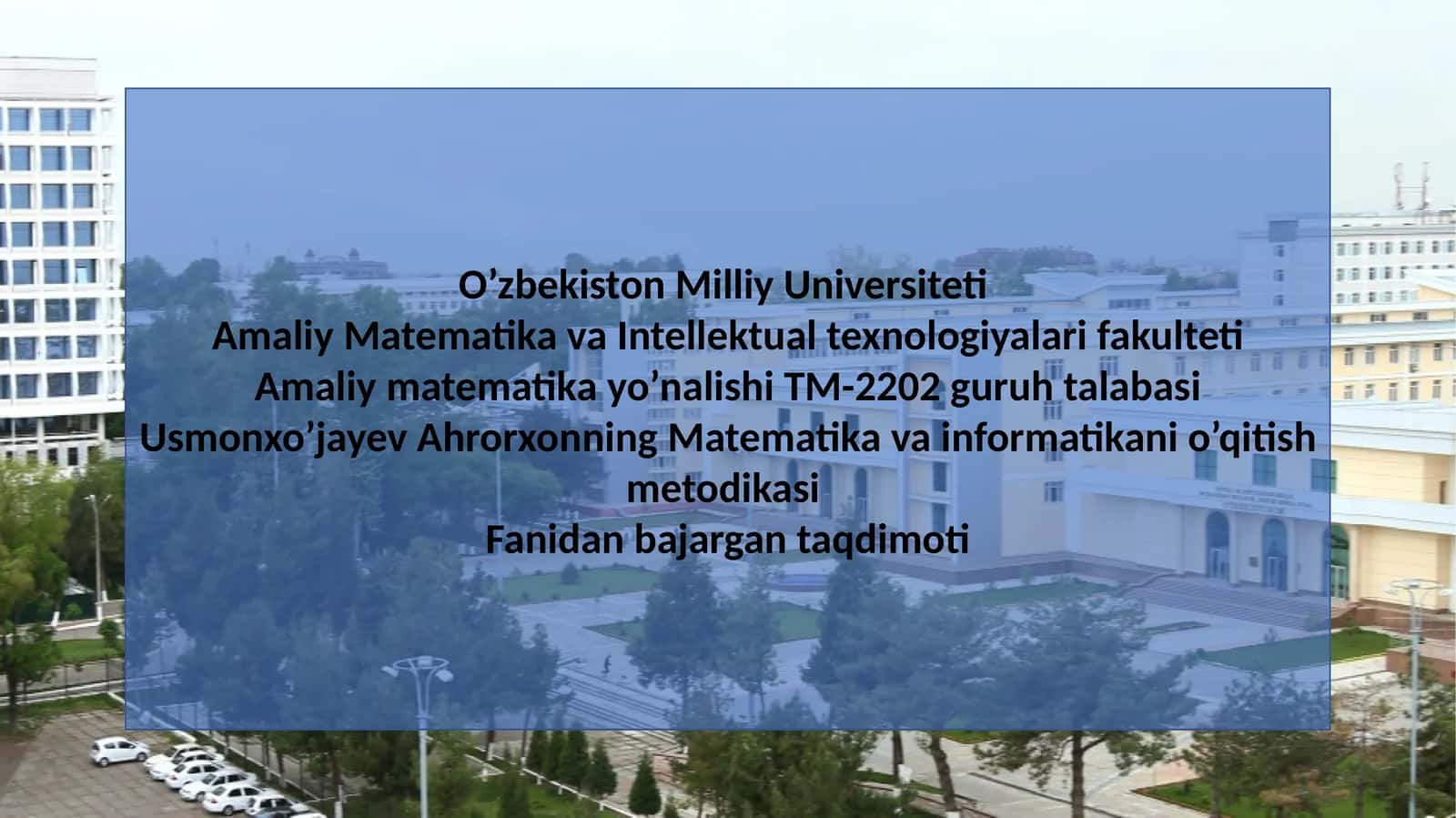 Matematika va informatika ni o'qitish metodikasi - foizlar