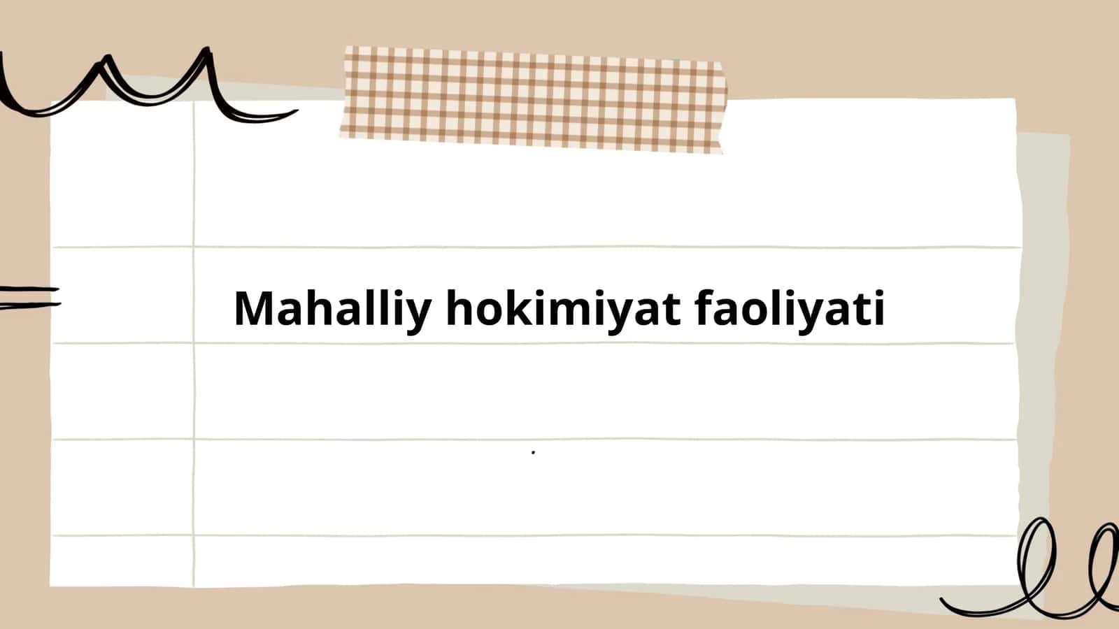 Mahalliy hokimiyat faoliyati
