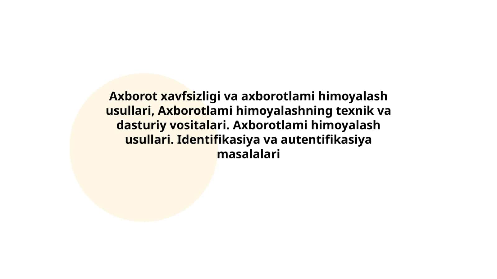 Identifikasiya va autentifikasiya masalalari