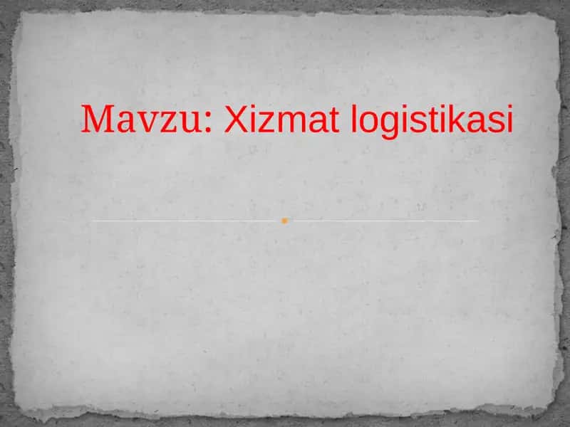 Xizmat logistikasi
