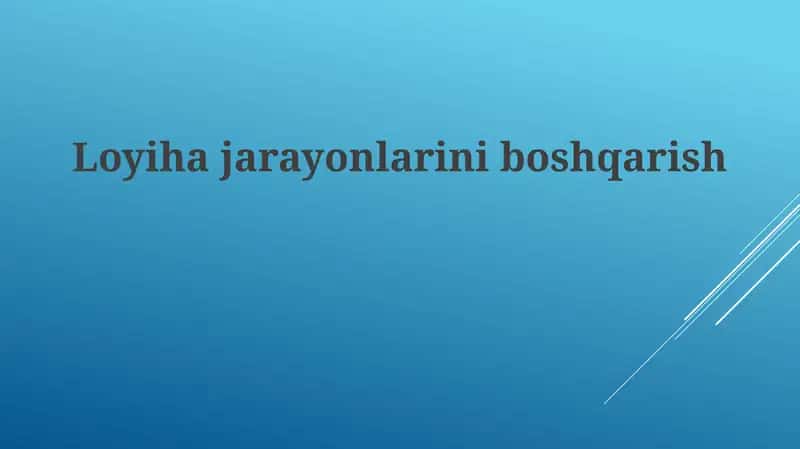 Loyihajarayonlariniboshqarish