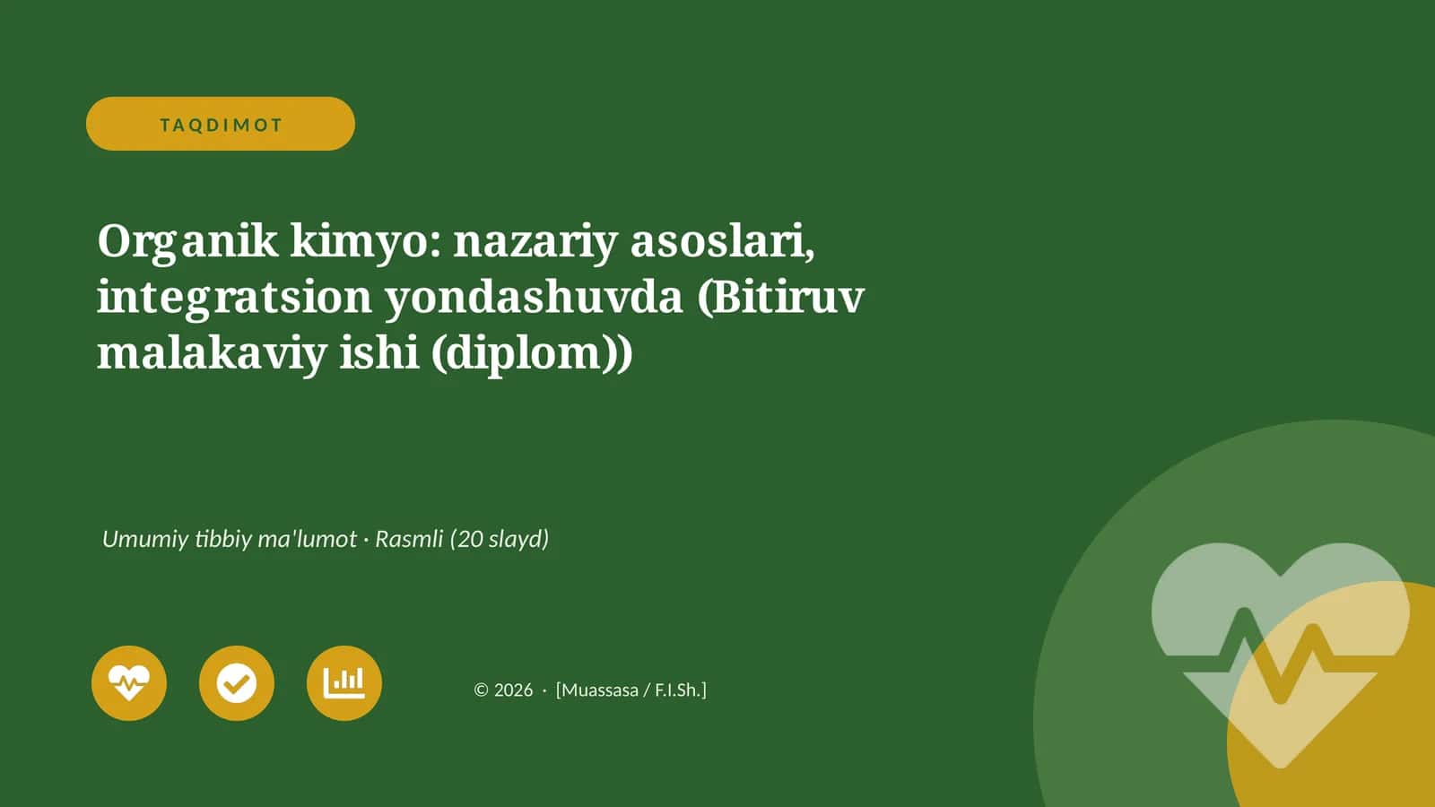 Organik kimyo: nazariy asoslari, integratsion yondashuvda (Bitiruv malakaviy ishi (diplom))