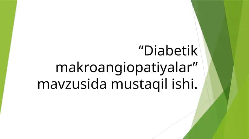 Diabetik makroangiopatiyalar
