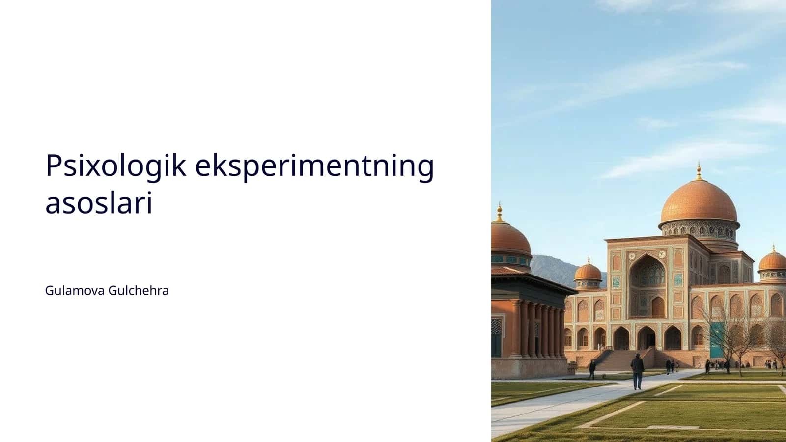 Psixologik eksperimentning asoslari