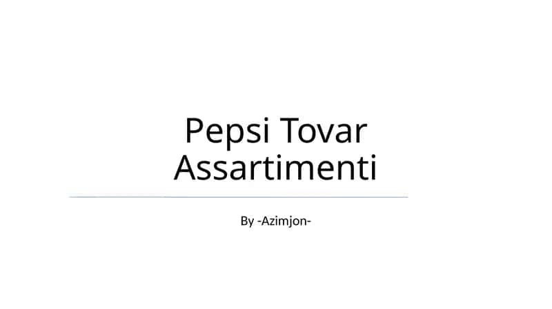 Pepsi Tovar Assartimenti