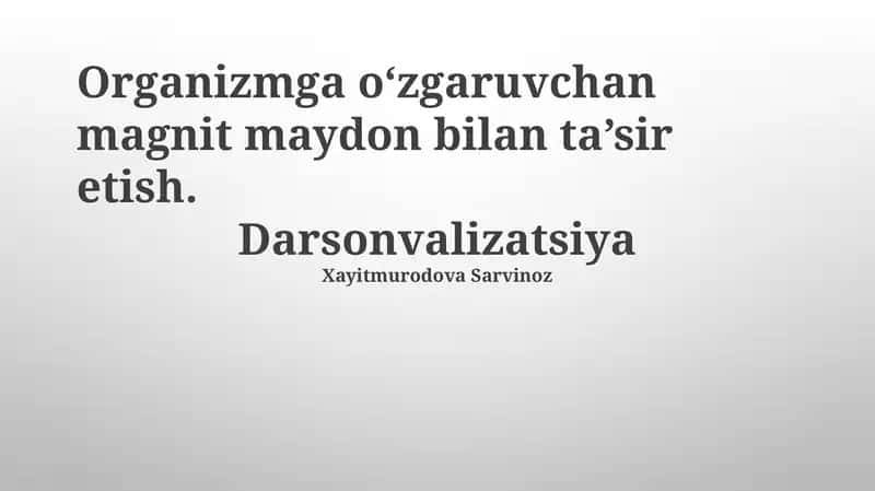 Darsonvalizatsiya