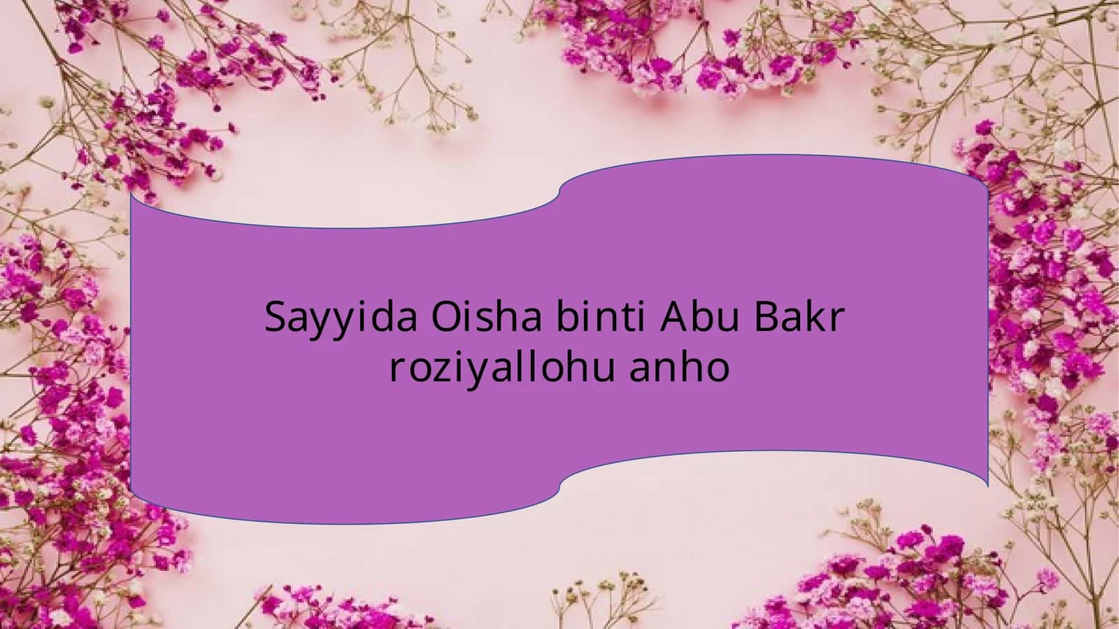 Sayyida Oisha binti Abu Bakr roziyallohu a