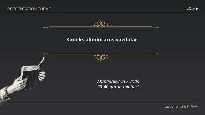Kodeks alimintarus vazifalari
