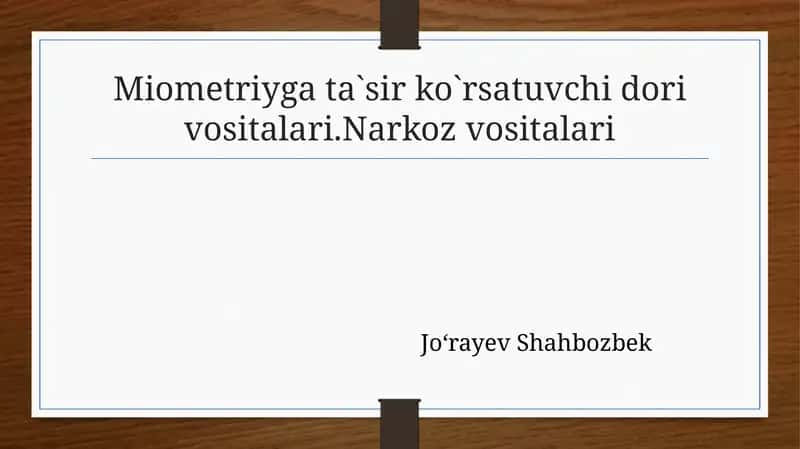 Narkoz vositalari