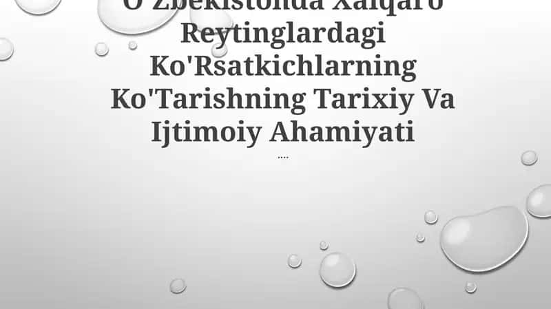 Xalqaro Reytinglardagi Ko'Rsatkichlarning Ko'Tarishning Tarixiy Va Ijtimoiy Ahamiyati