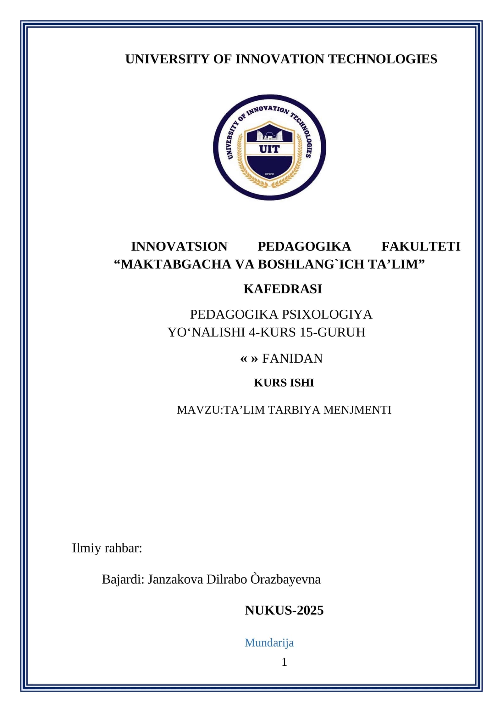 TA’LIM TARBIYA MENJMENTI