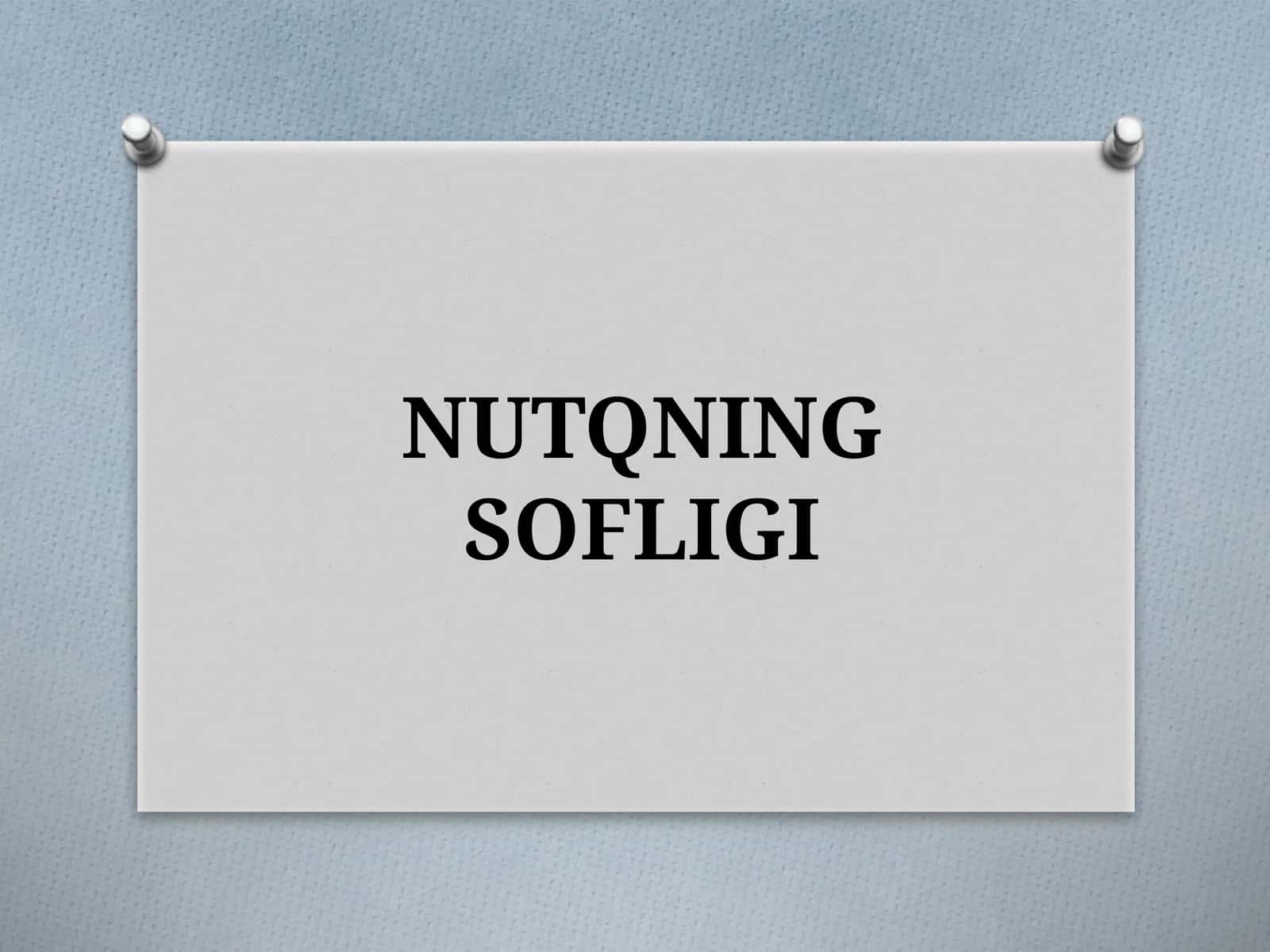 NUTQNING SOFLIGI