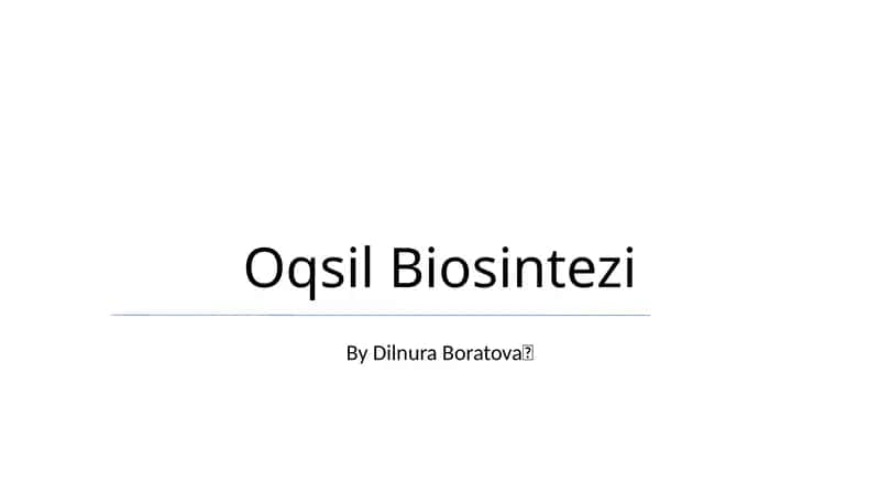 Oqsil Biosintezi