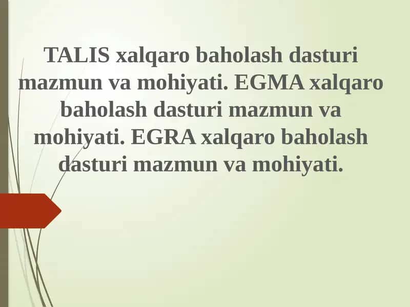 TALIS xalqaro baholash dasturi
